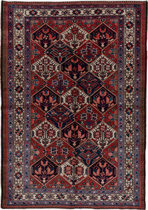 Antique Baktiary Area Rug (5' x 7')